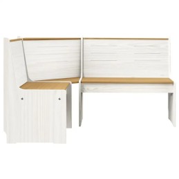 Kampinis suoliukas, 151 cm, pušies masyvo, medaus rudos ir baltos spalvos lumarko!