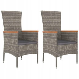 Vidaxl 3 dalių sodo baldų komplektas su pagalvėlėmis, pilkas PE rotangas