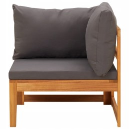 Acacia sodo baldų komplektas - kampinė sofa, suolas, stalas - 175x66x6