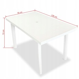 5 dalių sodo baldų komplektas, plastikinis, baltas