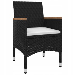 Vidaxl 5 dalių sodo baldų komplektas su pagalvėlėmis, rotangu ir stiklu