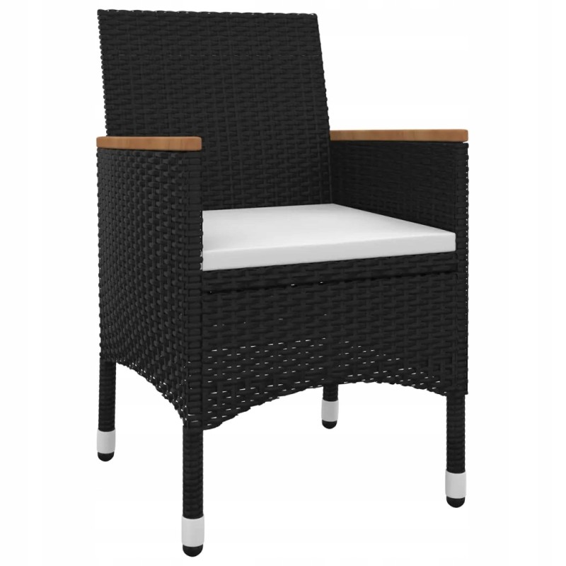 Vidaxl 5 dalių sodo baldų komplektas su pagalvėlėmis, rotangu ir stiklu