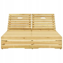 Dvigubas gultas su juodomis pagalvėlėmis, impregnuota pušis