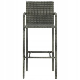 5 dalių sodo baro baldų komplektas, pe rotangas, pilka