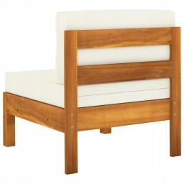 Medinė 3-vietė sodo sofa, kreminė, 70x65x60 cm