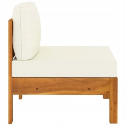 3-vietė medinė sodo sofa, kreminė, 70x65x60 cm
