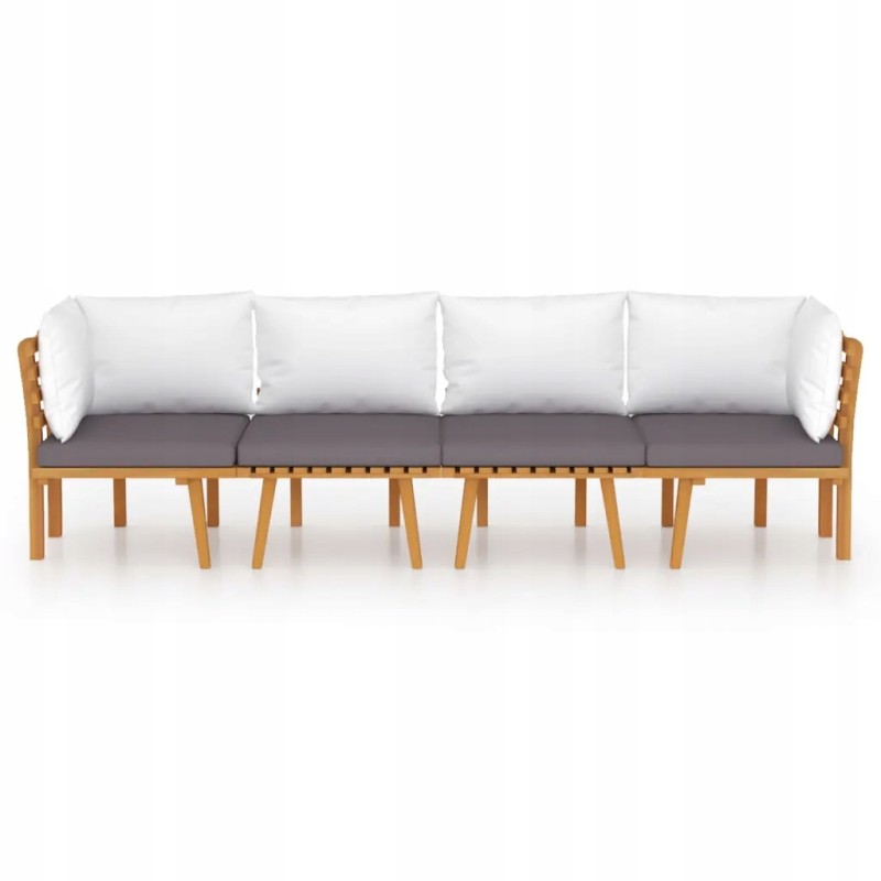 Vidaxl 4 dalių sodo poilsio komplektas, su pagalvėmis, akacija