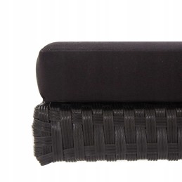 Sodo suoliukas su pagalvėlėmis, 176 cm, juodas, poliuretanas