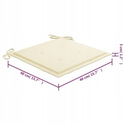 Sodo kėdės su kreminėmis pagalvėlėmis, 4 vnt