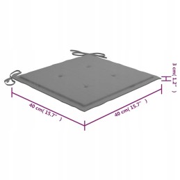 Sodo kėdės su pilkomis pagalvėlėmis, 4 vnt