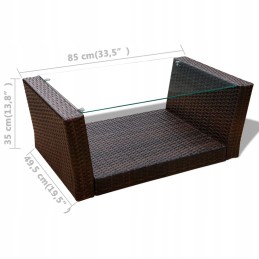 Vidaxl 4 dalių sodo poilsio komplektas, pagalvėlės, PE rotangas, ruda