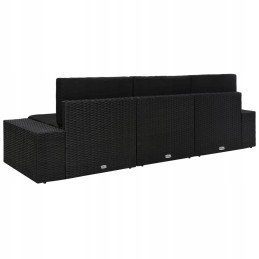 3-vietė modulinė sofa, juodo pe rotango