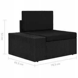 3-vietė modulinė sofa, juodo pe rotango