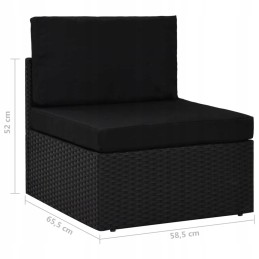 3-vietė modulinė sofa, PE rotango, juoda