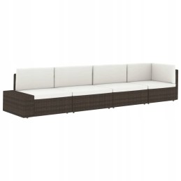 3-vietė modulinė sofa, PE rotango, juoda