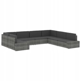 3-vietė modulinė sofa, PE rotango, juoda
