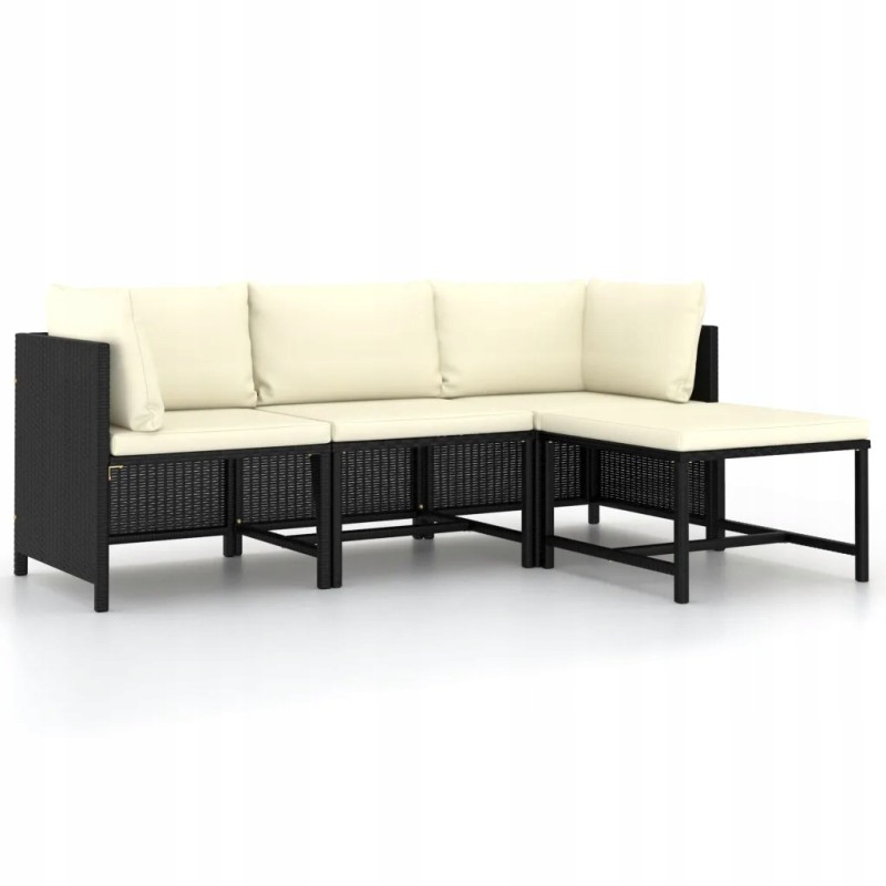 4 dalių sodo sofa, pagalvėlės, PE rotangas, dalis