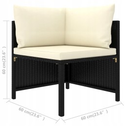 4 dalių sodo sofa, pagalvėlės, PE rotangas, dalis