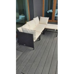 4 dalių sodo sofa, pagalvėlės, PE rotangas, dalis