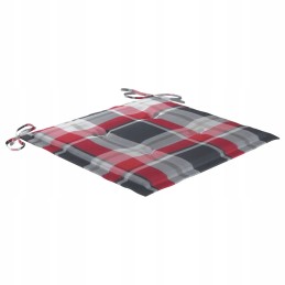 4 tikmedžio sodo kėdžių rinkinys su raudonomis pagalvėlėmis