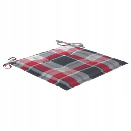 4 tikmedžio sodo kėdžių rinkinys su raudonomis pagalvėlėmis