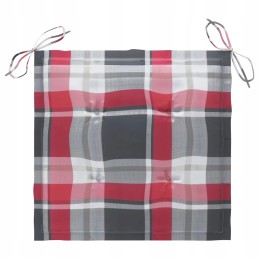 4 tikmedžio sodo kėdžių rinkinys su raudonomis pagalvėlėmis