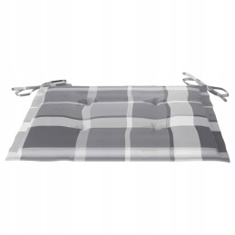 4 tikmedžio sodo kėdžių rinkinys su pilkomis languotomis pagalvėlėmis