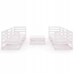 7 dalių sodo baldų komplektas, baltas