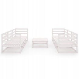 7 dalių sodo baldų komplektas, baltas