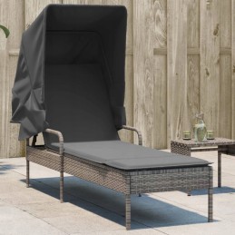 Kušetė su stogeliu, pilka, polirotango lumarko!