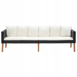 Vidaxl 2 dalių sodo sofos komplektas, pagalvėlės, juodas PE rotangas