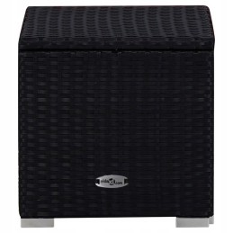 Vidaxl 3 dalių komplektas, gultai su stalu, polirotangas, juodas