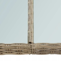 Vidaxl sodo stalas, rudas, 200x100x74 cm, stiklas ir PE rotangas