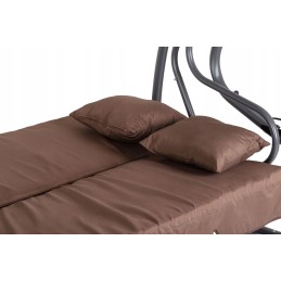 Sulankstomos sodo sūpynės 2in1, rudos pagalvėlės