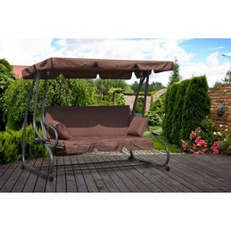 Sulankstomos sodo sūpynės 2in1, rudos pagalvėlės