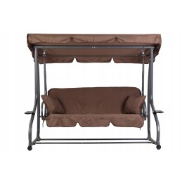 Sulankstomos sodo sūpynės 2in1, rudos pagalvėlės