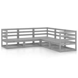 Vidaxl 5 dalių sodo poilsio baldų komplektas, pilka, pušis, 3075726