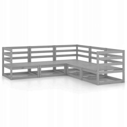 Vidaxl 5 dalių sodo poilsio baldų komplektas, pilka, pušis, 3075726