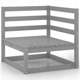 Vidaxl 5 dalių sodo poilsio baldų komplektas, pilka, pušis, 3075726