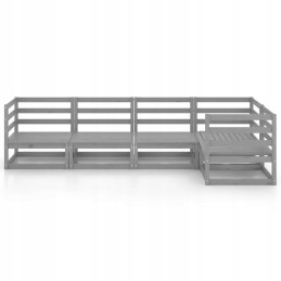 Vidaxl 5 dalių sodo poilsio baldų komplektas, pilka, pušis, 3075556