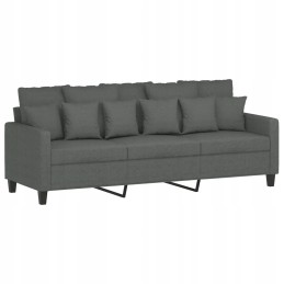 Vidaxl trivietė sofa, tamsiai pilka, 180 cm, apmušta audiniu