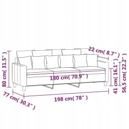 Vidaxl trivietė sofa, tamsiai pilka, 180 cm, apmušta audiniu