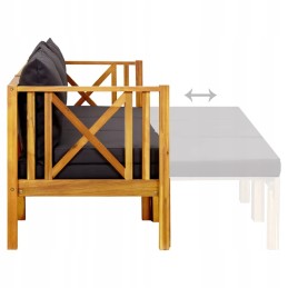 Medinis daugiafunkcis suolas, 179x66x68,5 cm, tamsiai pilkas