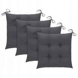 Sodo kėdės, 4 vnt tikmedžio, antracito, 56x51x90cm, 4 pagalvėlės 50x50x7c.