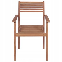 Sodo kėdės su pagalvėlėmis, tikmedžio, kreminės spalvos, 4 vnt.