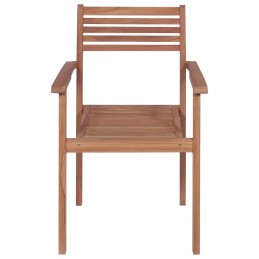 4 tikmedžio sodo kėdžių komplektas su juodomis pagalvėlėmis - 56x51x90 cm