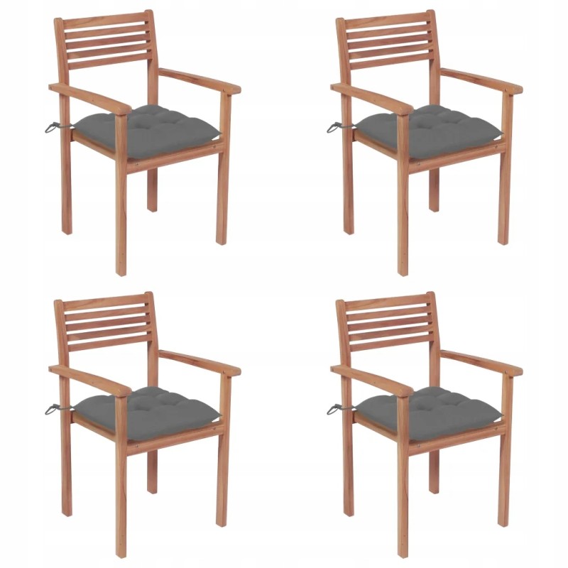 tikmedžio sodo kėdžių komplektas su pilkomis pagalvėlėmis