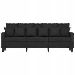 Vidaxl trivietė sofa, juoda, 180 cm, apmušta audiniu