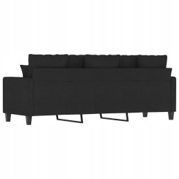 Vidaxl trivietė sofa, juoda, 180 cm, apmušta audiniu