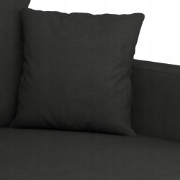 Vidaxl trivietė sofa, juoda, 180 cm, apmušta audiniu